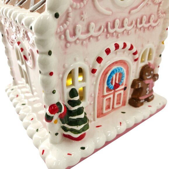 Mr. Christmas Ceramic Gingerbread House Light-Up Hand-Painted - Picture 14 of 15